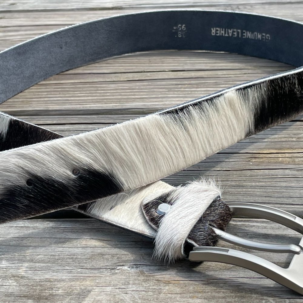 Original COWHIDE BELTS with Full Grain Leather Backside Unisex 100% Real Cowhide - Picture 3 of 15